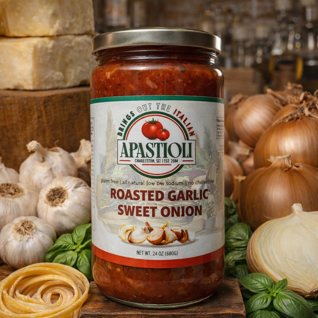 Roasted Garlic & Sweet Onion Marinara 24oz. All Natural | No Cholesterol | Low Sodium | Gluten Free