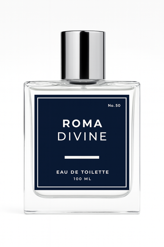 Roma Divine eau de toilette bottle on a white background