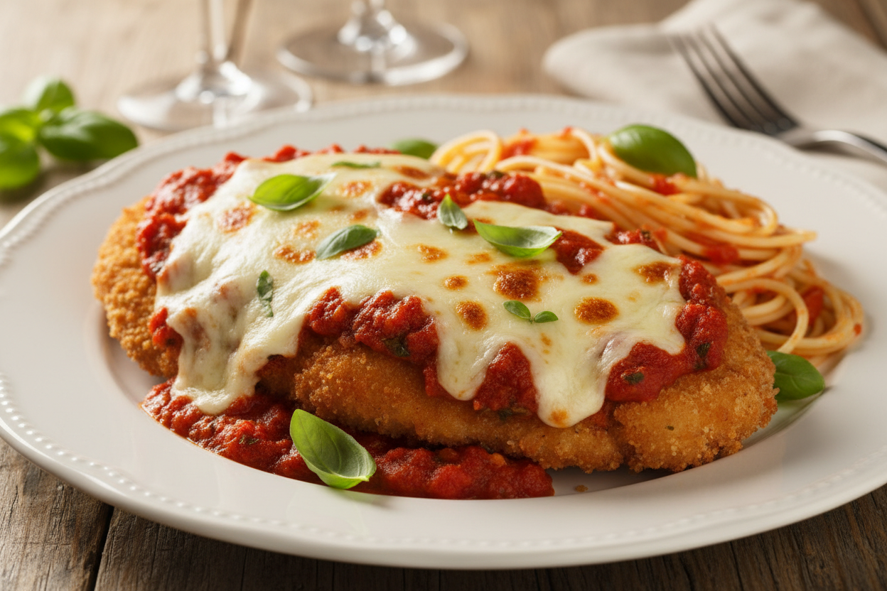 editorial image of chicken parmigiana